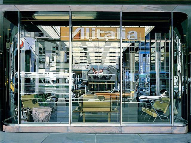 Photorealistic painting from the Stuart M. Speiser Collection: “Alitalia” by Richard Estes, 1973