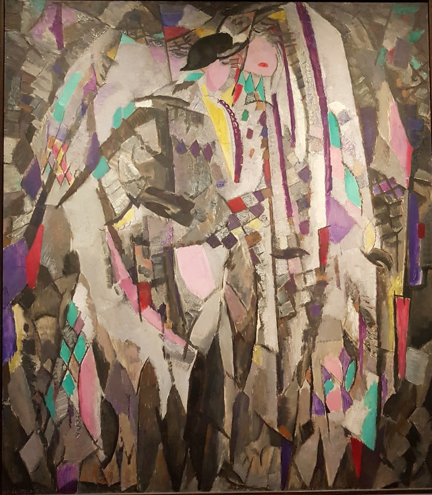 Jan Sluijters, in kubistische stijl 'Dame in rijkostuum', 1914