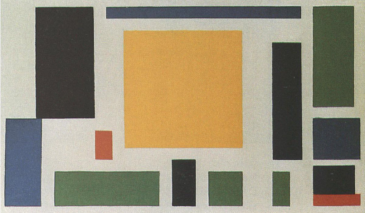 Abstract work by Theo van Doesburg, Composition VIII (the cow), ca. 1918