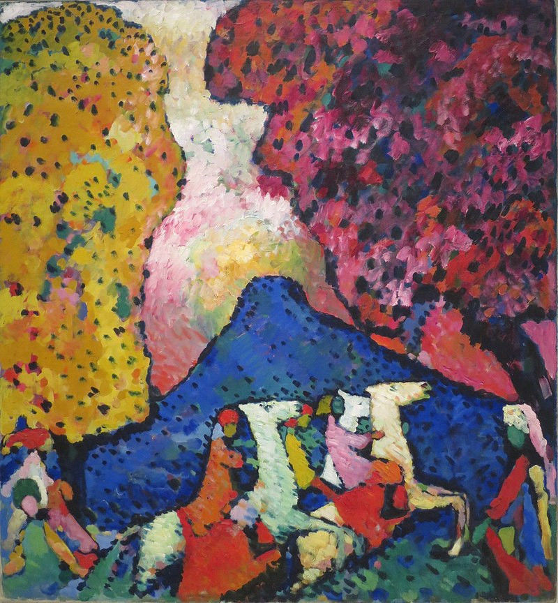 Blue Mountain, 1908–09, Wassily Kandinsky en sus primeros años con una de las primeras pinturas expresionistas