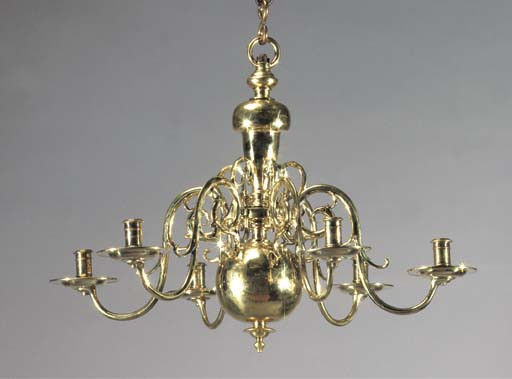 A Brass Chandelier, late 17th / early 18th century, 52 x 72 cm.