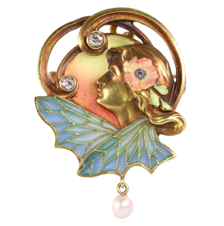 Exemple de broche Art Nouveau de 1890, Adin Fine Antique Jewellery
