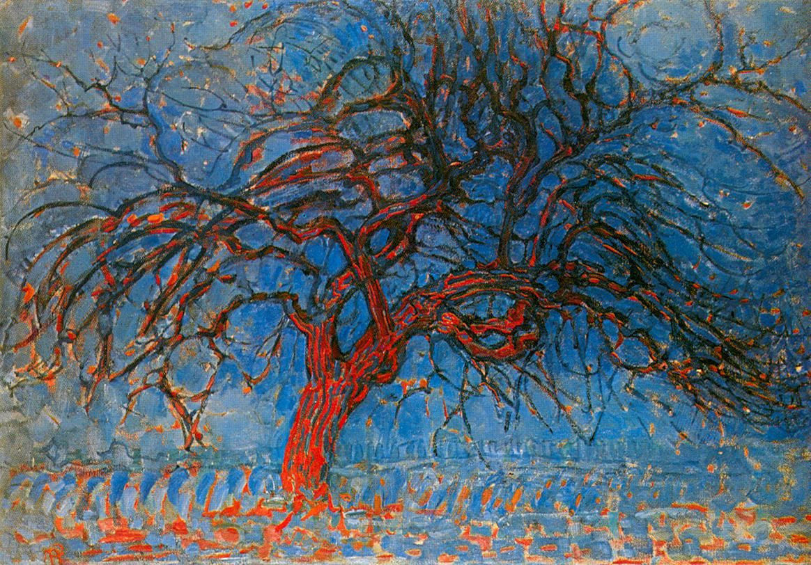 Abstract oil painting Piet Mondrian, The Red Tree from 1908