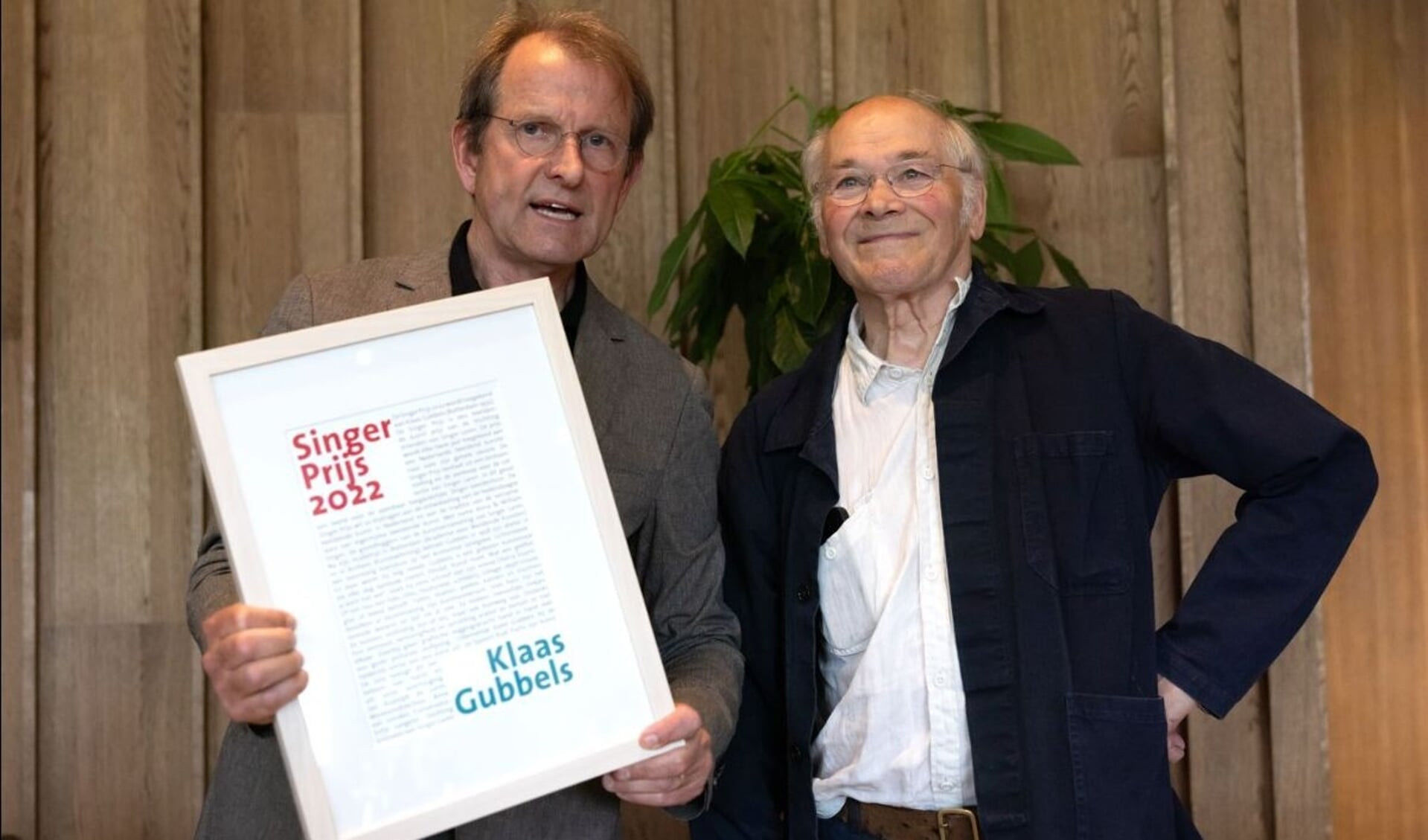 Klaas Gubbels ontvant de Singer Prijs 2022