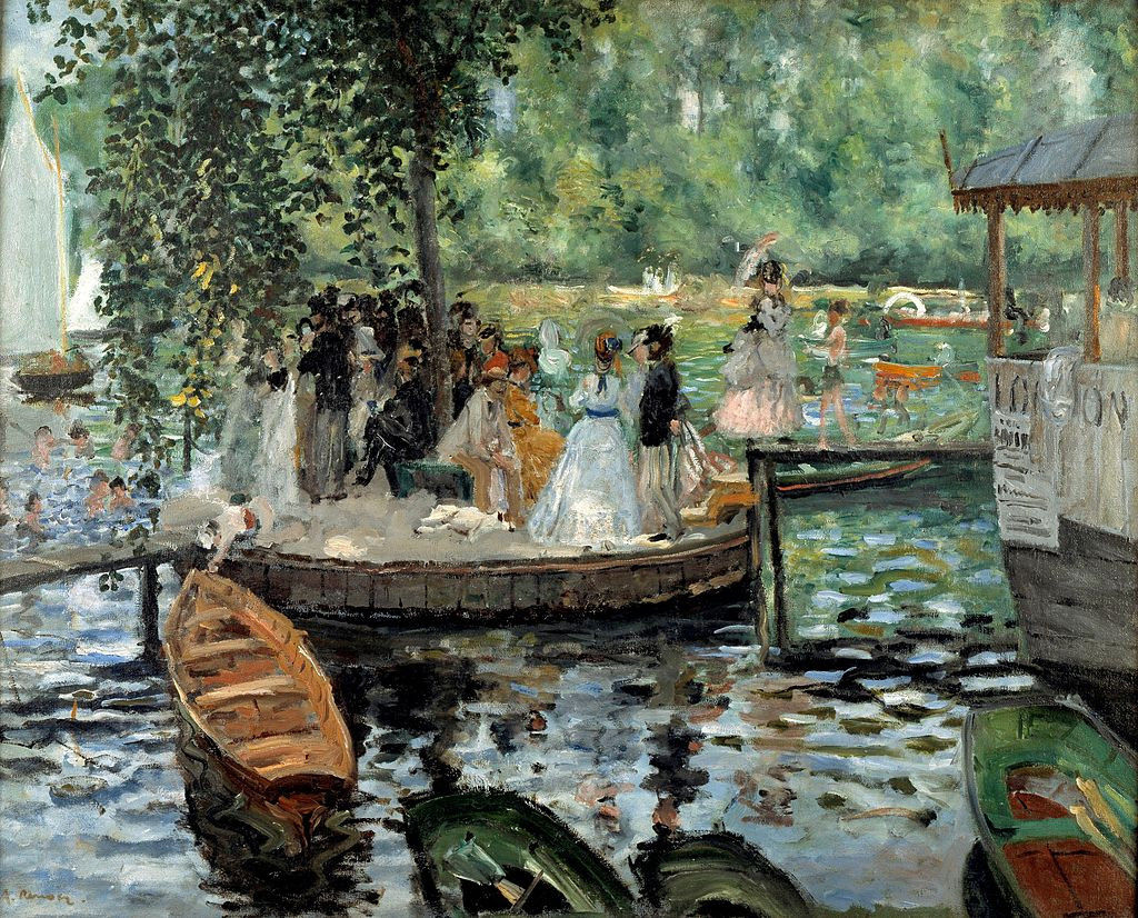 Dipinto impressionista di Pierre-Auguste Renoir, La Grenouillere, 1869