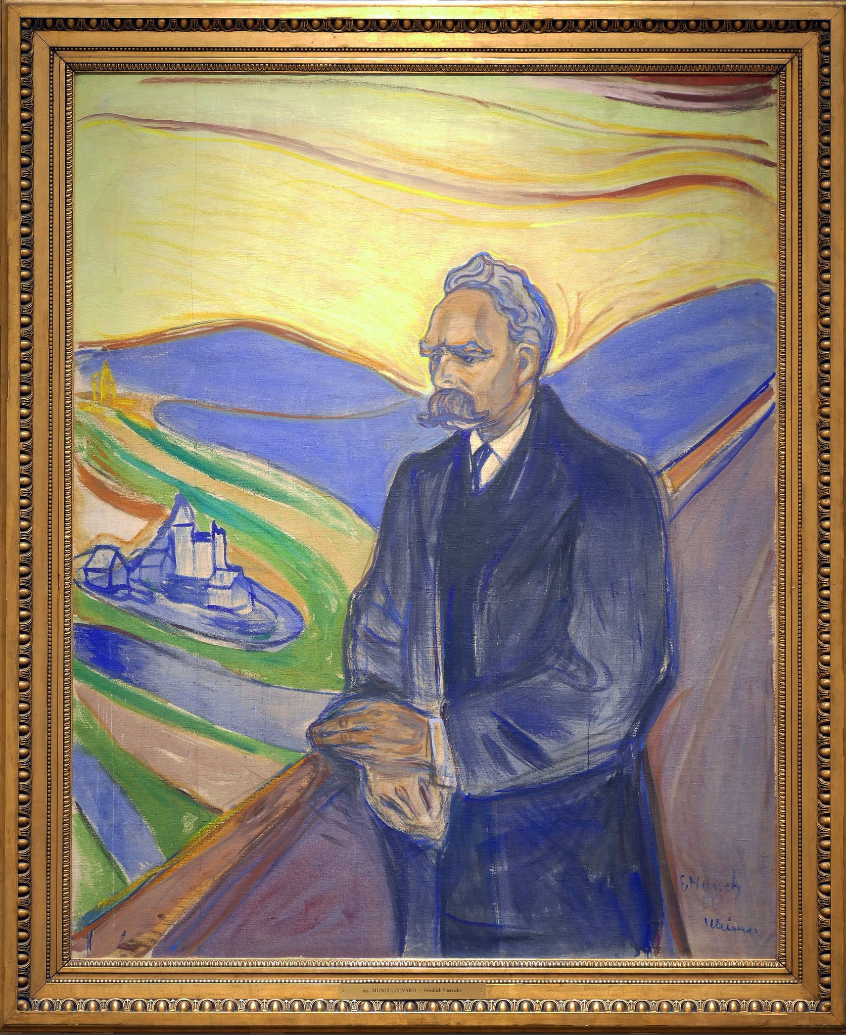 Retrato de Friedrich Nietzsche pintado por Edvard Munch en 1906, este conocido pintor expresionista fue más conocido por su famosa pintura 